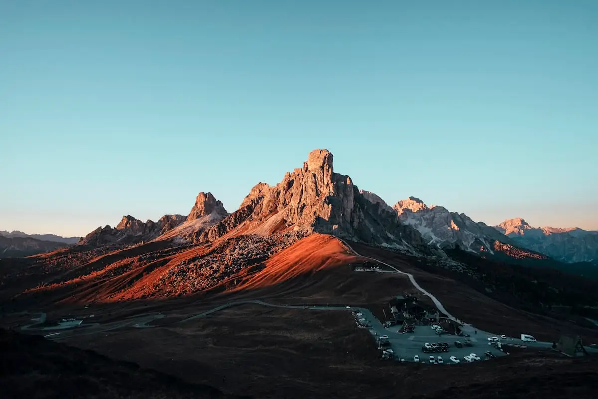 Rocky mountain summit at golden hour
